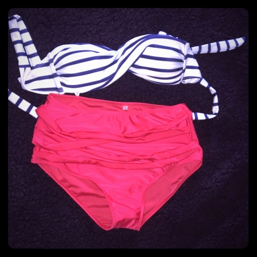 High waisted swim suit